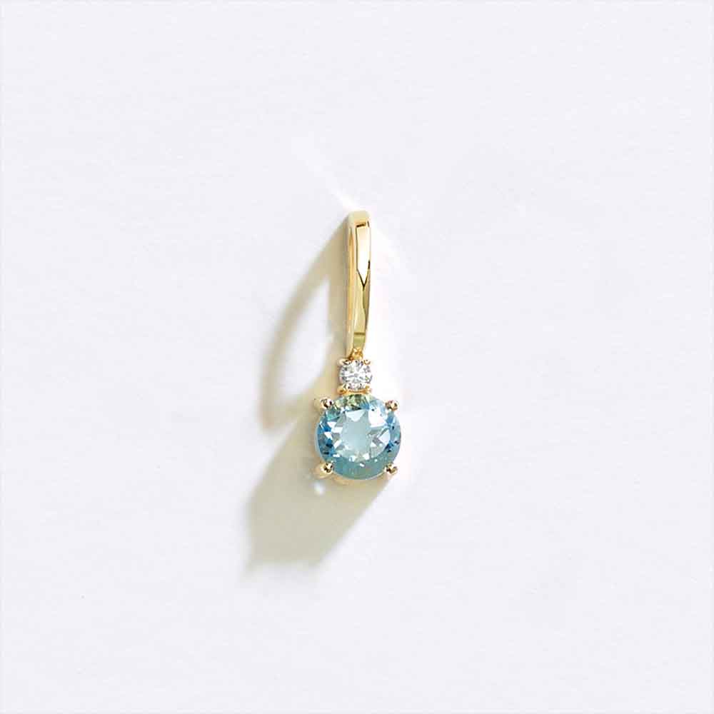 Aquamarine gemstone charm, gift-ready eco-friendly packaging