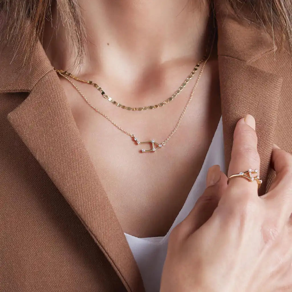 Libra charm handcrafted in recycled gold