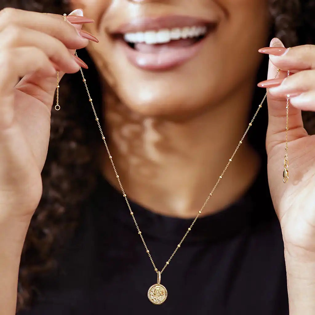 Virgo zodiac medallion handcrafted in gold