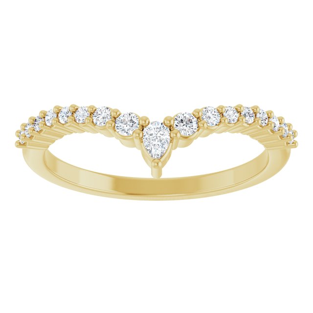 Diamond V Ring in Yellow Gold