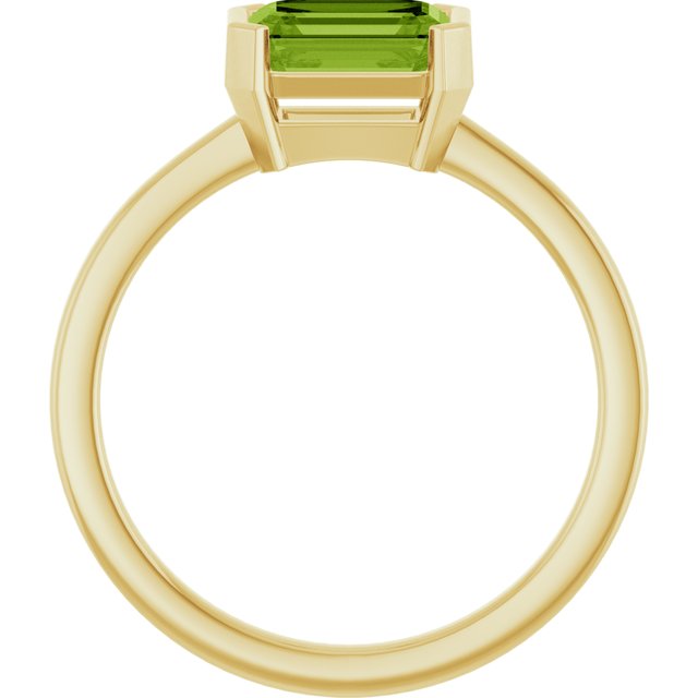 14K Yellow Natural Peridot Ring