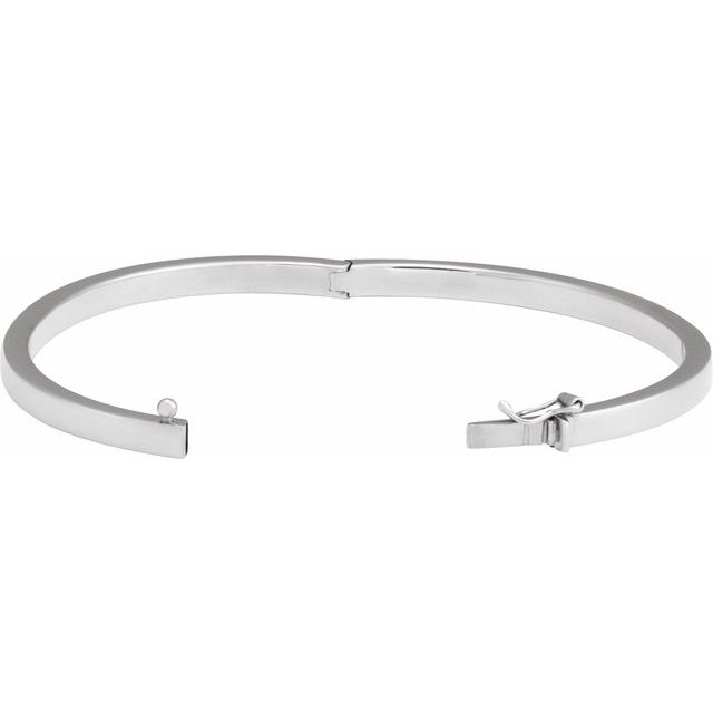 Sterling Silver 4 mm Tube Hinged Bangle 7" Bracelet