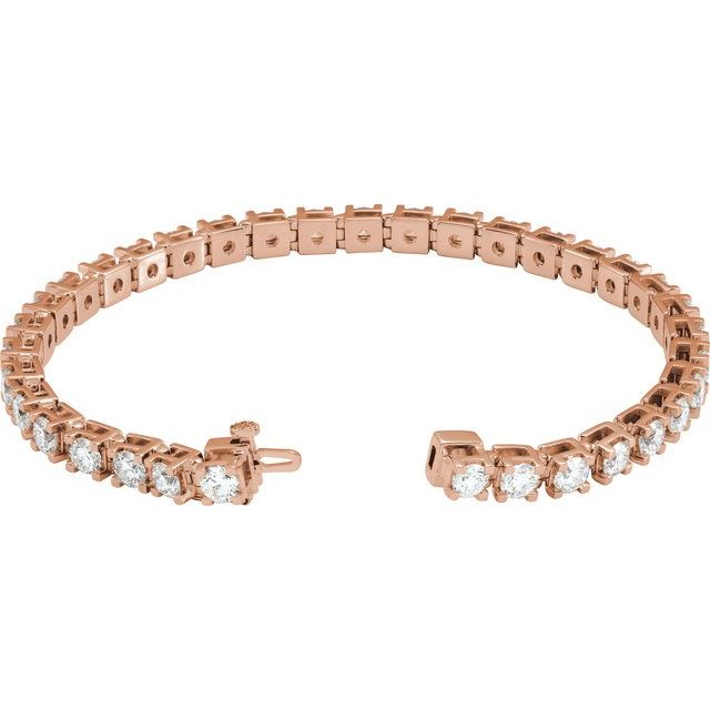 14K Rose 8 CTW Lab-Grown Diamond Line 7 1/4" Bracelet