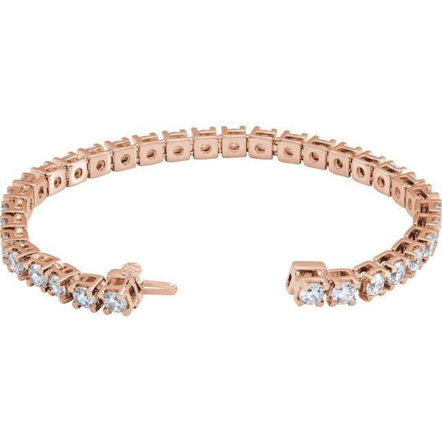 14K Rose 10 CTW Lab-Grown Diamond Link 7 1/4" Bracelet