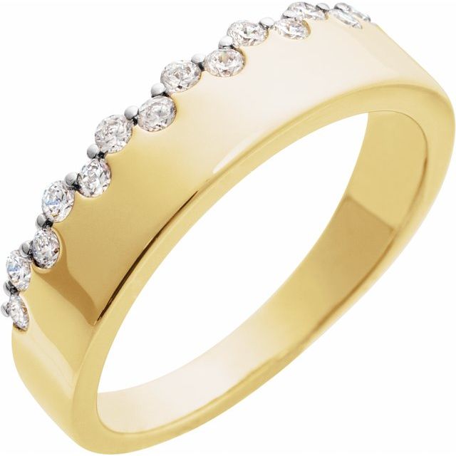 14K rose gold Diamond Cigar Band