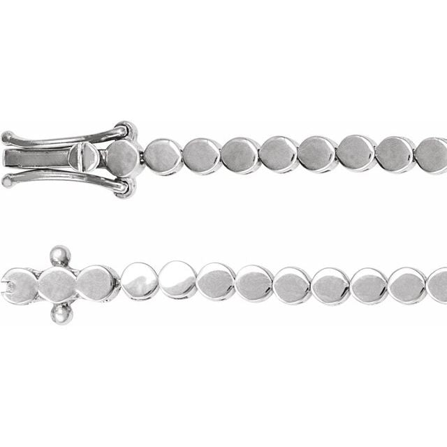 Sterling Silver Geometric Line 7" Bracelet