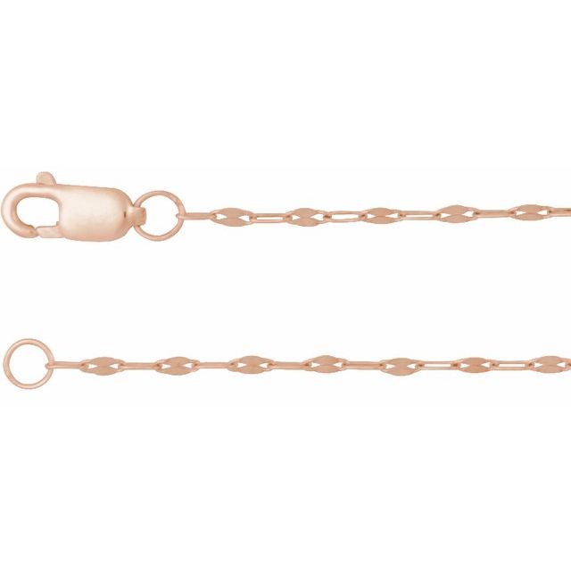 14K Rose 1.5 mm Keyhole 24" Chain