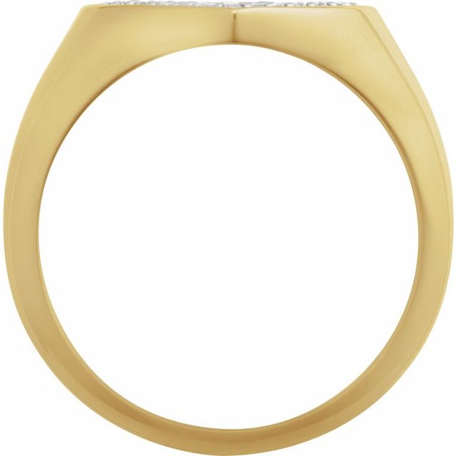 14K Yellow 1/3 CTW Natural Diamond Heart Signet Ring