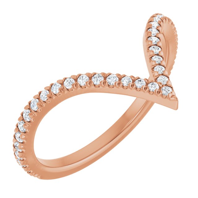 14K rose gold Diamond-Lab Deep V Diamond Ring