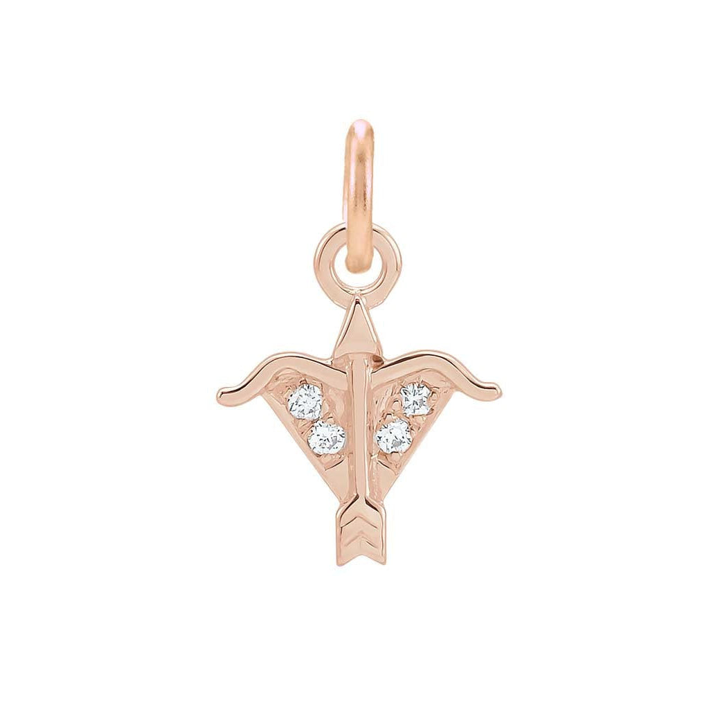 Celestial Sagittarius pendant charm crafted in gold with natural diamond accents