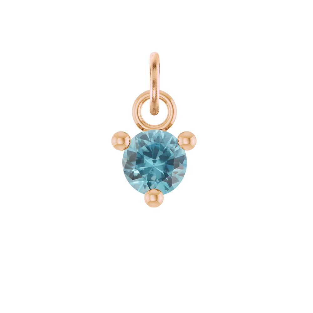 Tiny 14K rose gold Swiss Topaz birthstone charm handmade in the USA