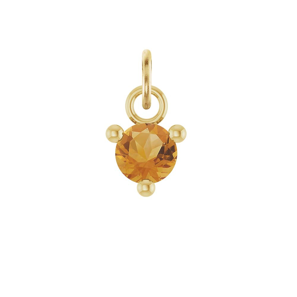 Tiny 14K yellow gold Citrine birthstone charm handmade in the USA