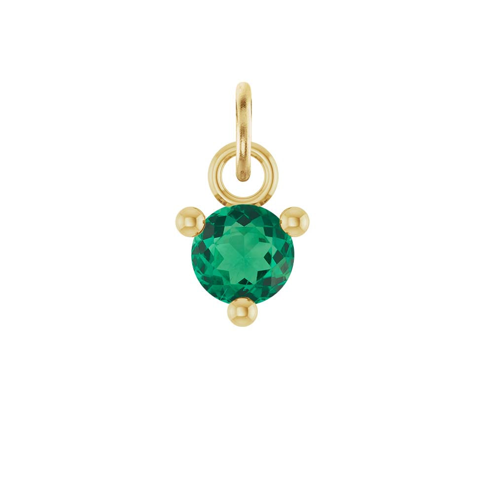 May emerald charm in 14K yellow gold