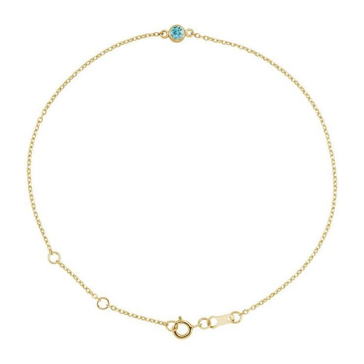 14K yellow gold Zircon bracelet, 14K yellow gold Zircon birthstone bracelet, 14K yellow gold Zircon gemstone bracelet