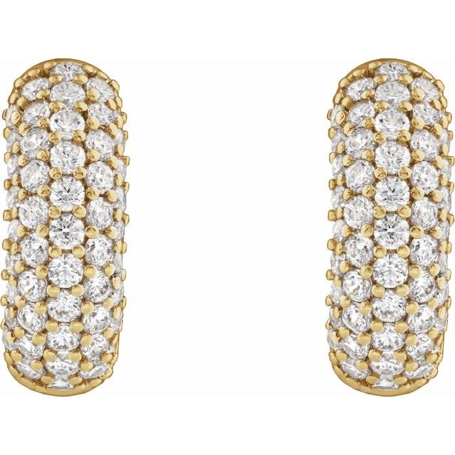 Handmade VS F+ Diamond Hoop Earrings in yellow gold