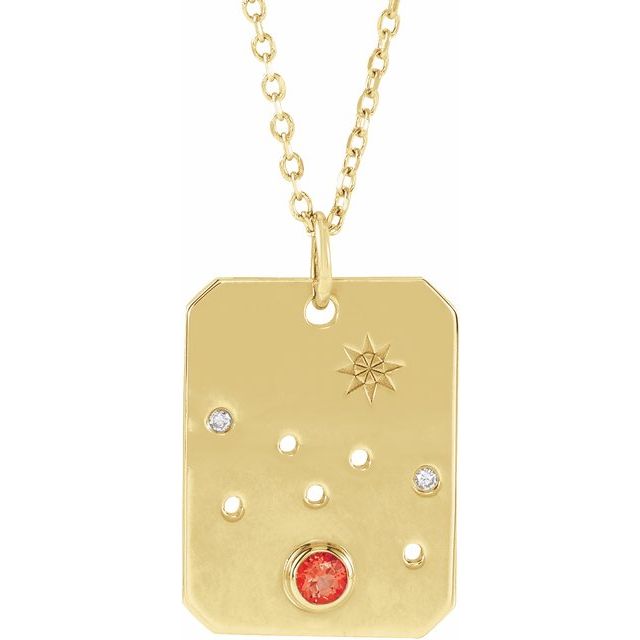 14K yellow gold Taurus [constellation necklace], Taurus Zodiac Constellation Necklace, 14K yellow gold Taurus necklace