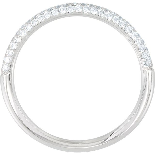 14K White 3/8 CTW Natural Diamond Pavé Anniversary Band Size 7