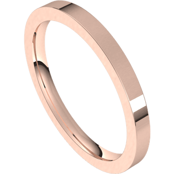 Delicate 2mm wedding band in 18K rose gold
