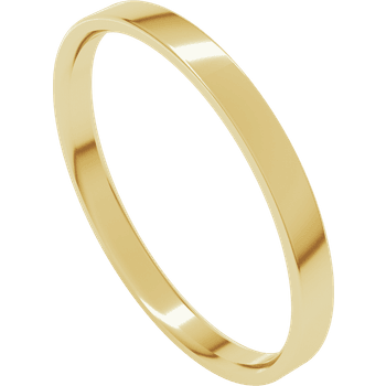 Minimalist 2mm 18K yellow gold band for stacking