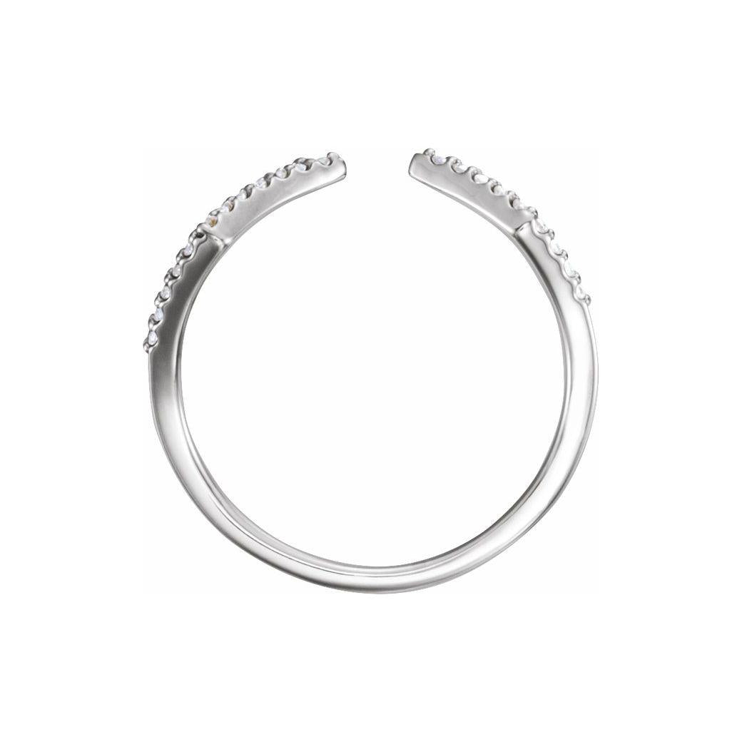 14K White 1/5 CTW Natural Diamond Geometric Ring