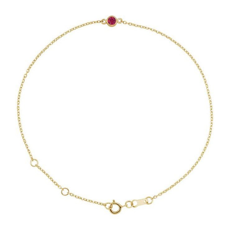 3mm ruby bracelet adjustable chain gold