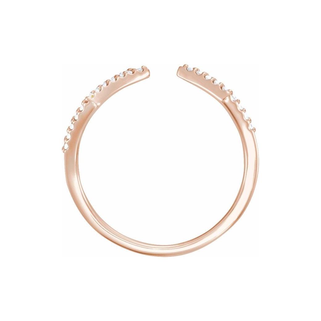 14K Rose 1/5 CTW Natural Diamond Geometric Ring