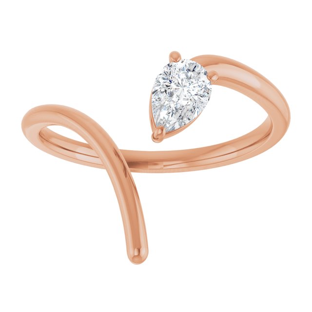 Rose Gold Pear Shaped Diamond Swirl Ring