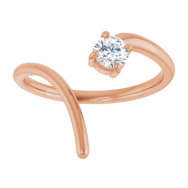 Rose Gold Round Shaped Diamond Swirl Ring