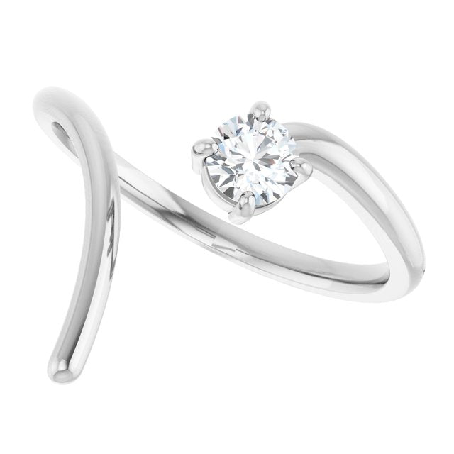 Silver Round Shaped Diamond Swirl Ring
