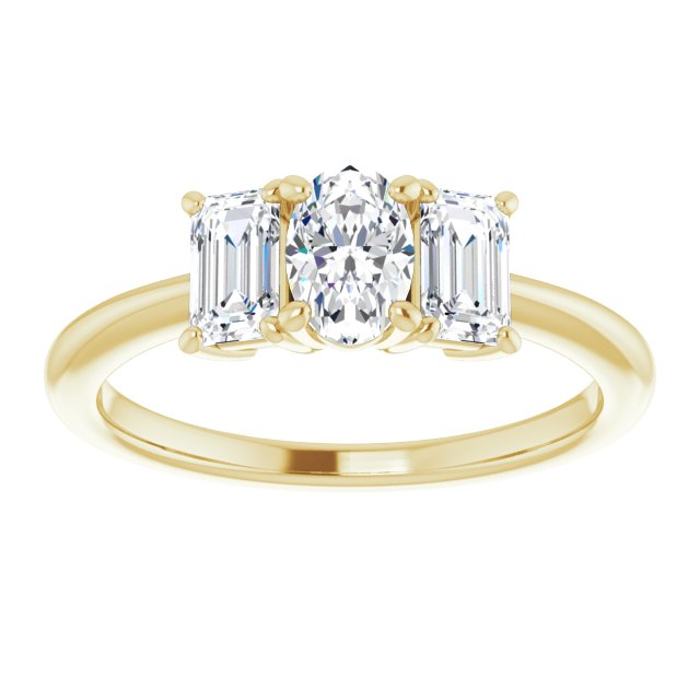 14K Yellow 6x4 mm Oval Engagement Ring Mounting