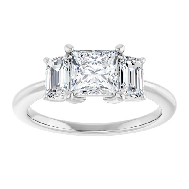 14K White 5.5x5.5 mm Square Engagement Ring Mounting