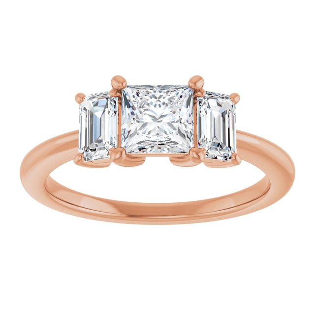 14K Rose 5x5 mm Square Engagement Ring Mounting