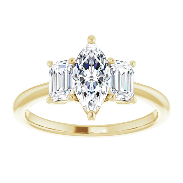 14K Yellow 9x4.5 mm Marquise Engagement Ring Mounting