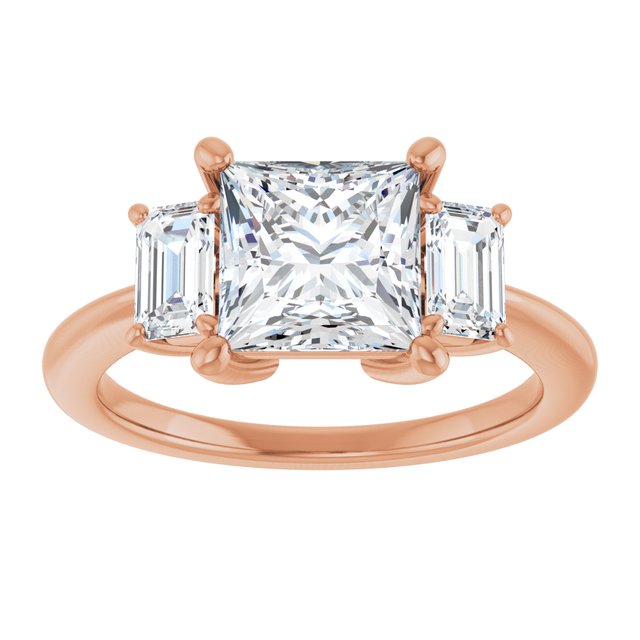 14K Rose 7x7 mm Square Engagement Ring Mounting