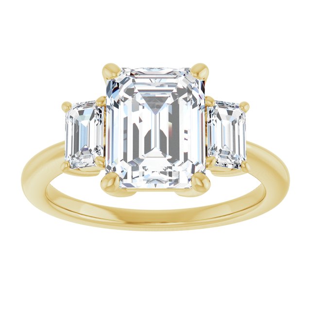 14K Yellow 9x7 mm Emerald Engagement Ring Mounting