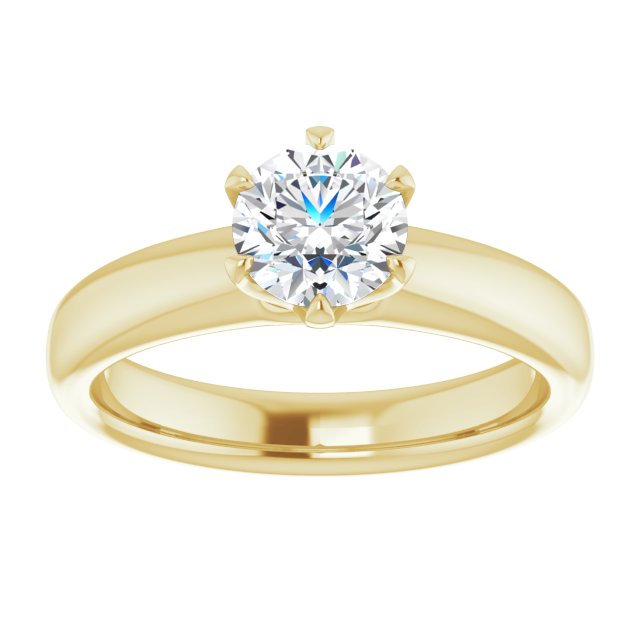 14K yellow gold 3/4 CT Round Diamond Egagement Ring Setting