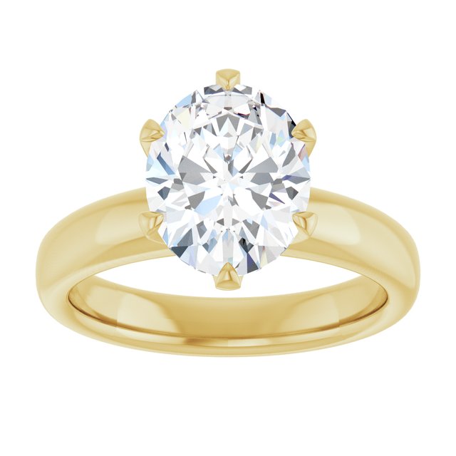 14K yellow gold 2 CT Oval Diamond Egagement Ring Setting