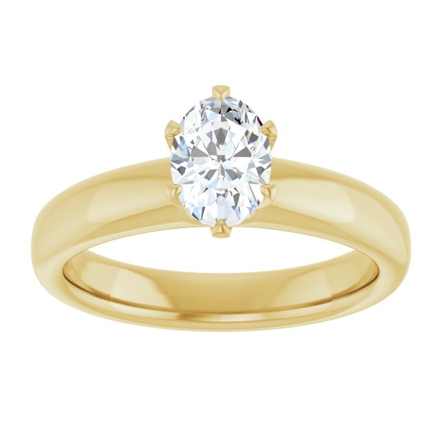 14K yellow gold 3/4 CT Oval Diamond Egagement Ring Setting