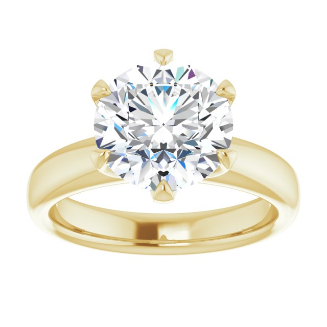 14K yellow gold 3 CT Round Diamond Egagement Ring Setting