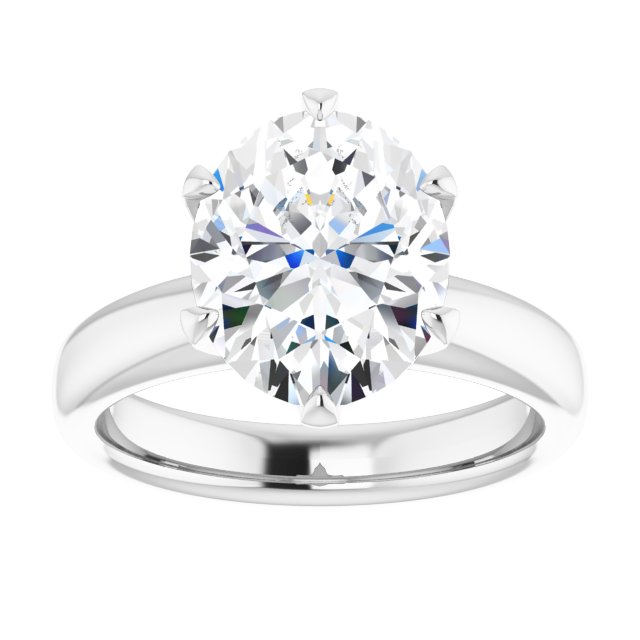 14K white gold 5 CT Oval Diamond Egagement Ring Setting