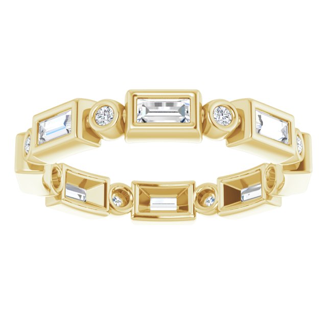 14K yellow gold 1/2 CT Straight Baguette Bezel-set Diamond Eternity Band