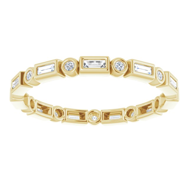 14K yellow gold 1/3 CT Straight Baguette Bezel-set Diamond Eternity Band