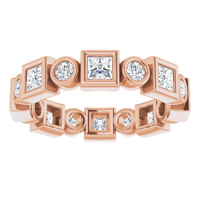 14K rose gold 1 3/4 CT Square Bezel-set Diamond Eternity Band