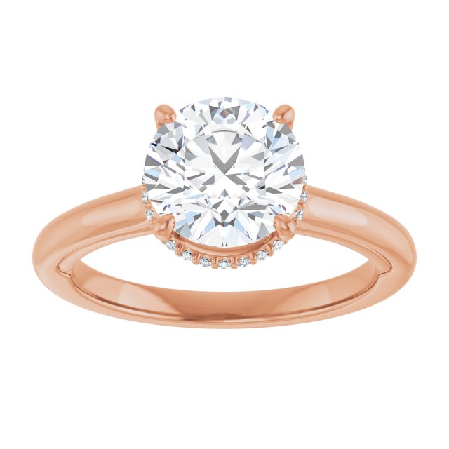 14K rose gold 2 CT Round Diamond Halo-Style Engagement Ring