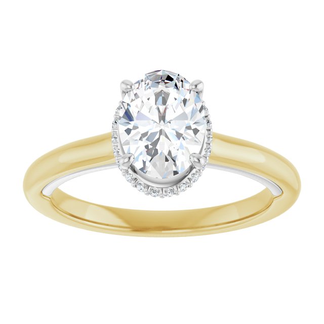 14K yellow/white gold 1 CT Oval Diamond Halo-Style Engagement Ring