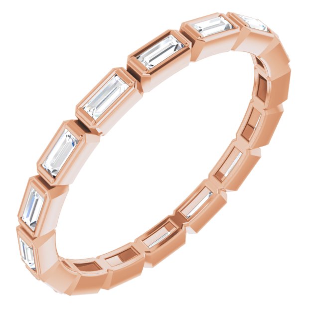 14K rose gold Diamond Baguette Eternity Band Size 5.5