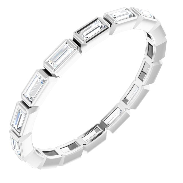 Platinum Diamond Baguette Eternity Band Size 5.5