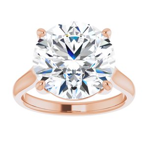 14K Rose 12 mm Round Solitaire Engagement Ring Mounting