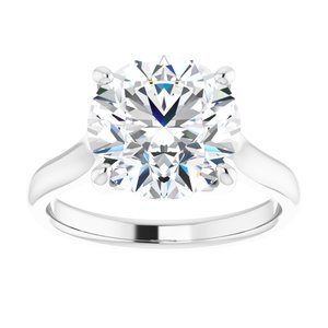 14K White 10 mm Round Solitaire Engagement Ring Mounting