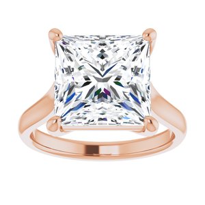 14K Rose 10 mm Square Solitaire Engagement Ring Mounting